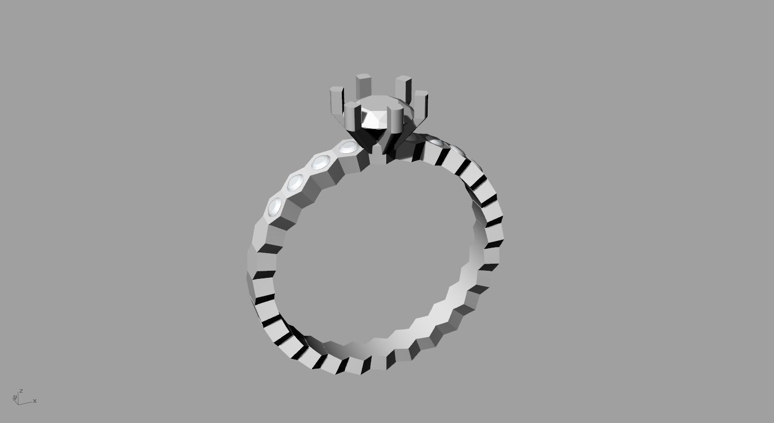 bee collection diamond ring in rose gold 3D print model_11