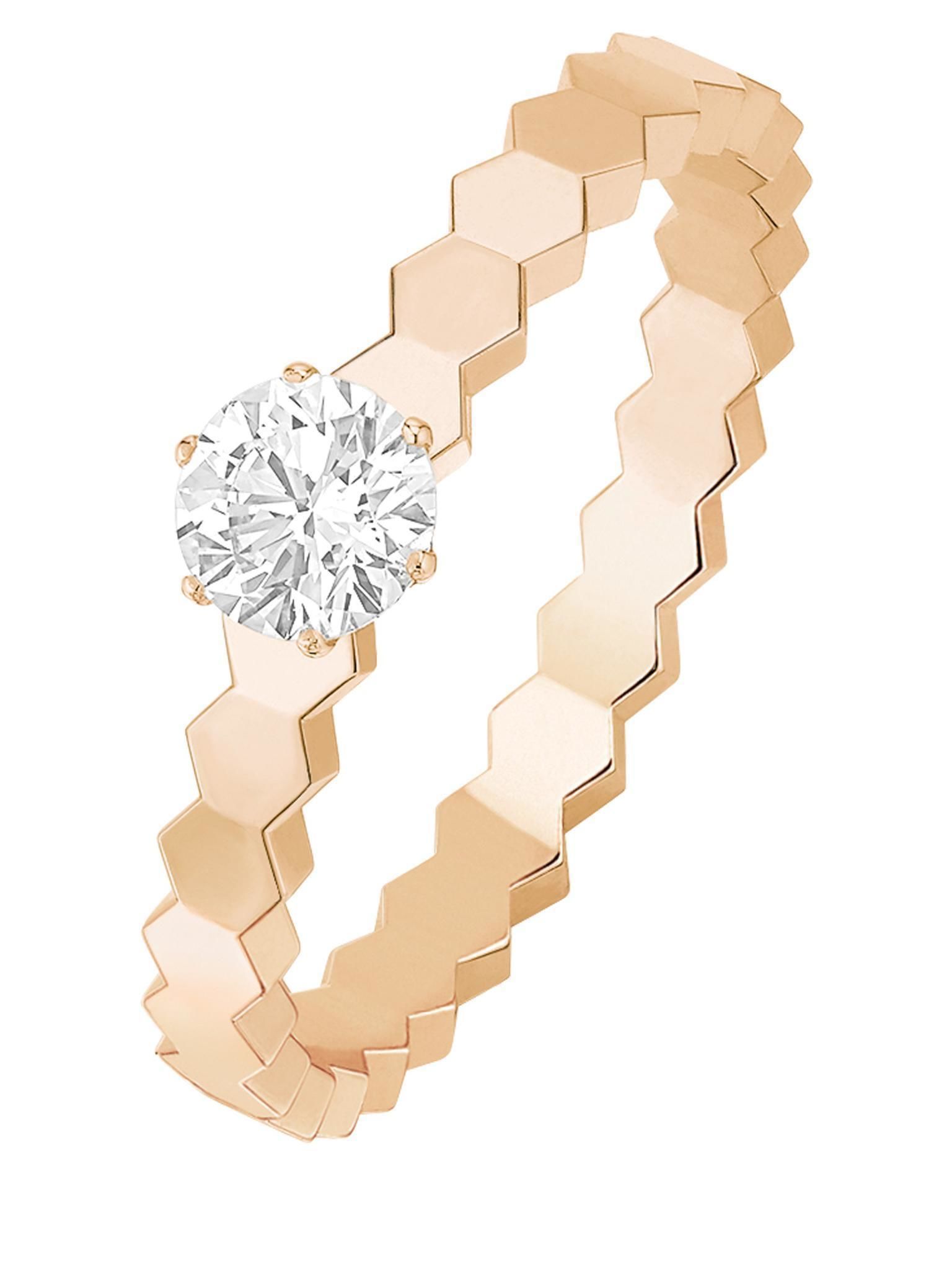 bee collection diamond ring in rose gold 3D print model_8
