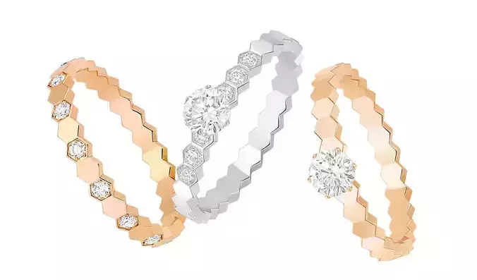 bee collection diamond ring in rose gold