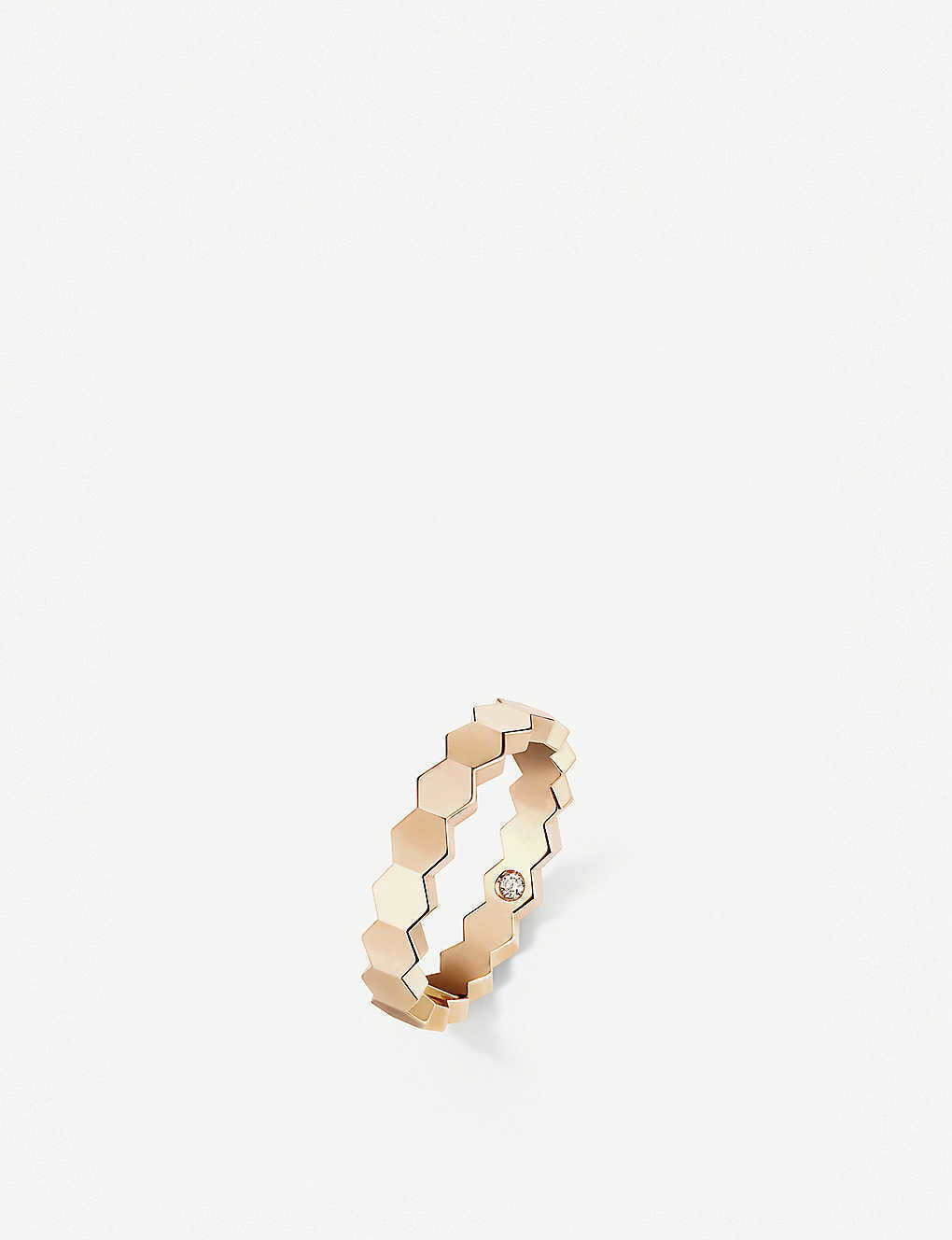 bee collection diamond ring in rose gold 3D print model_4