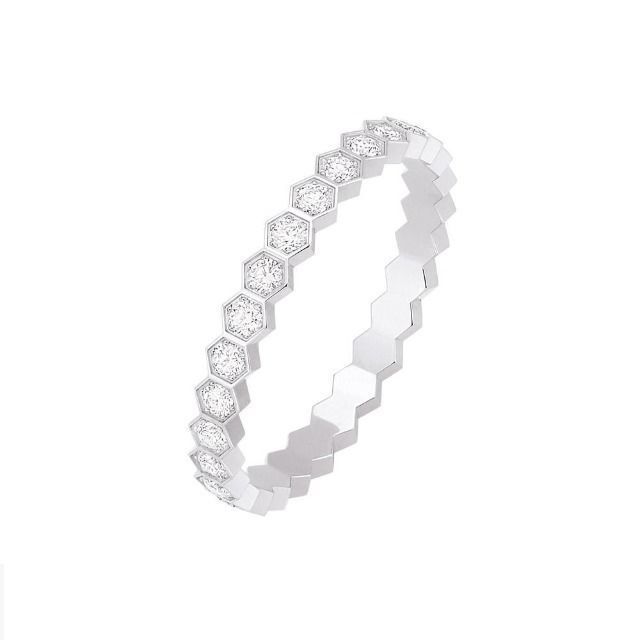 bee collection diamond ring in rose gold 3D print model_6