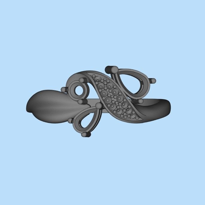 Design Women ring with gems and diamonds 3dm stl 3D print model 3D print model_24