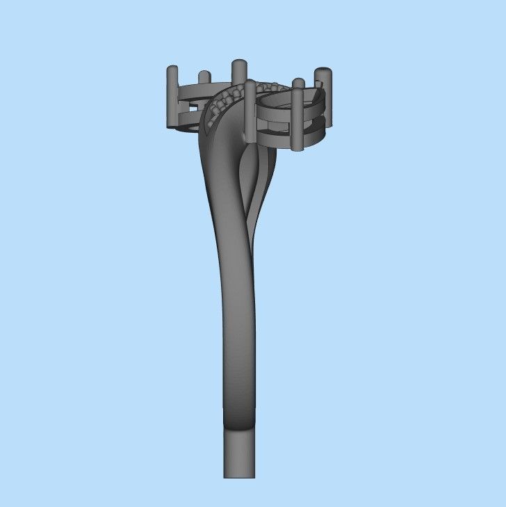 Design Women ring with gems and diamonds 3dm stl 3D print model 3D print model_27