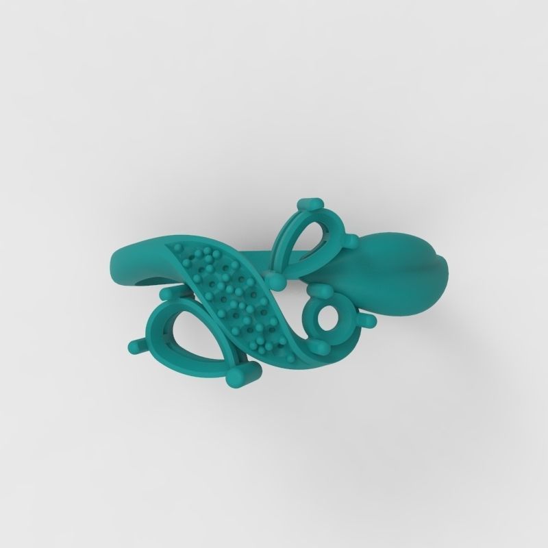 Design Women ring with gems and diamonds 3dm stl 3D print model 3D print model_15