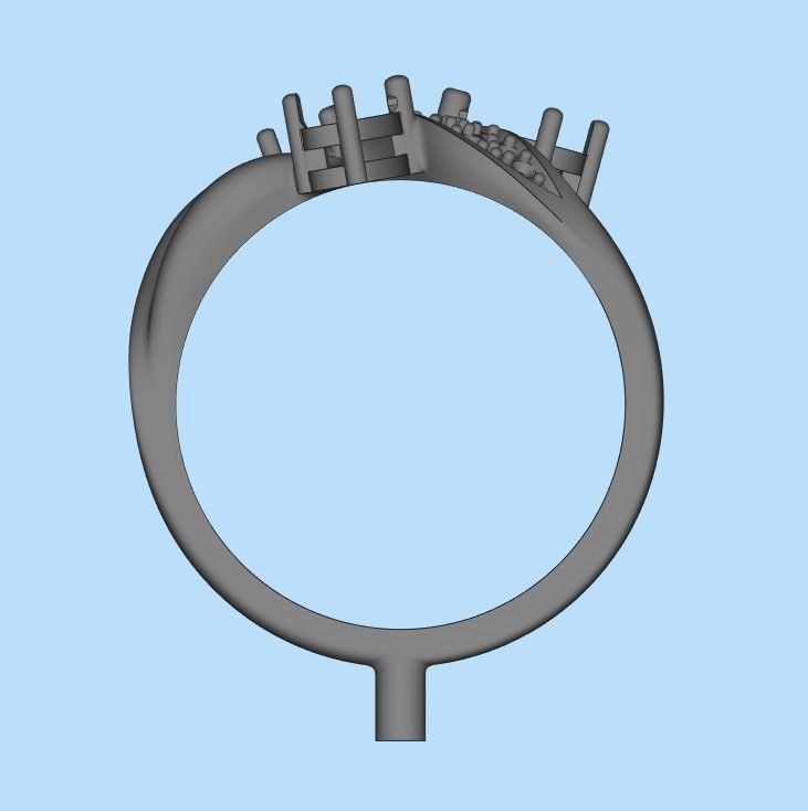 Design Women ring with gems and diamonds 3dm stl 3D print model 3D print model_25