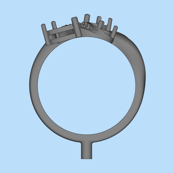 Design Women ring with gems and diamonds 3dm stl 3D print model 3D print model_26