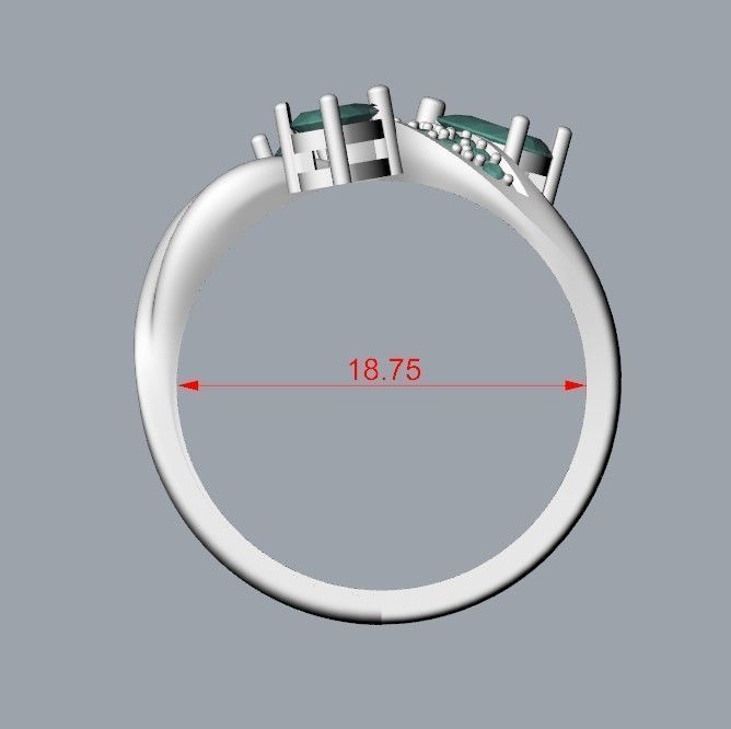 Design Women ring with gems and diamonds 3dm stl 3D print model 3D print model_18