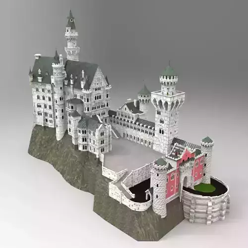 Neuschwanstein Castle in obj and fbx formats 3D model