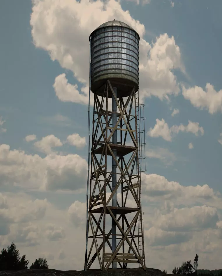 WATER TOWER Low-poly 3D model_0