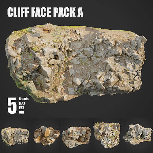 Cliff Face pack A bundle 3D model