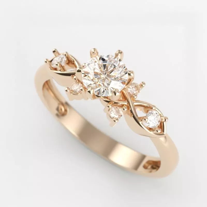 solitaire wedding engagement women classic diamond ring 3dm stl 3D print model_0
