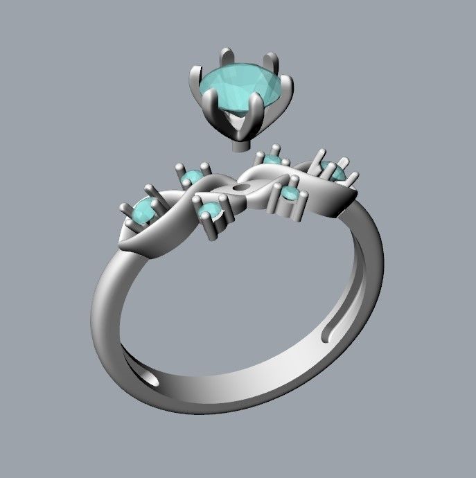 solitaire wedding engagement women classic diamond ring 3dm stl 3D print model_15