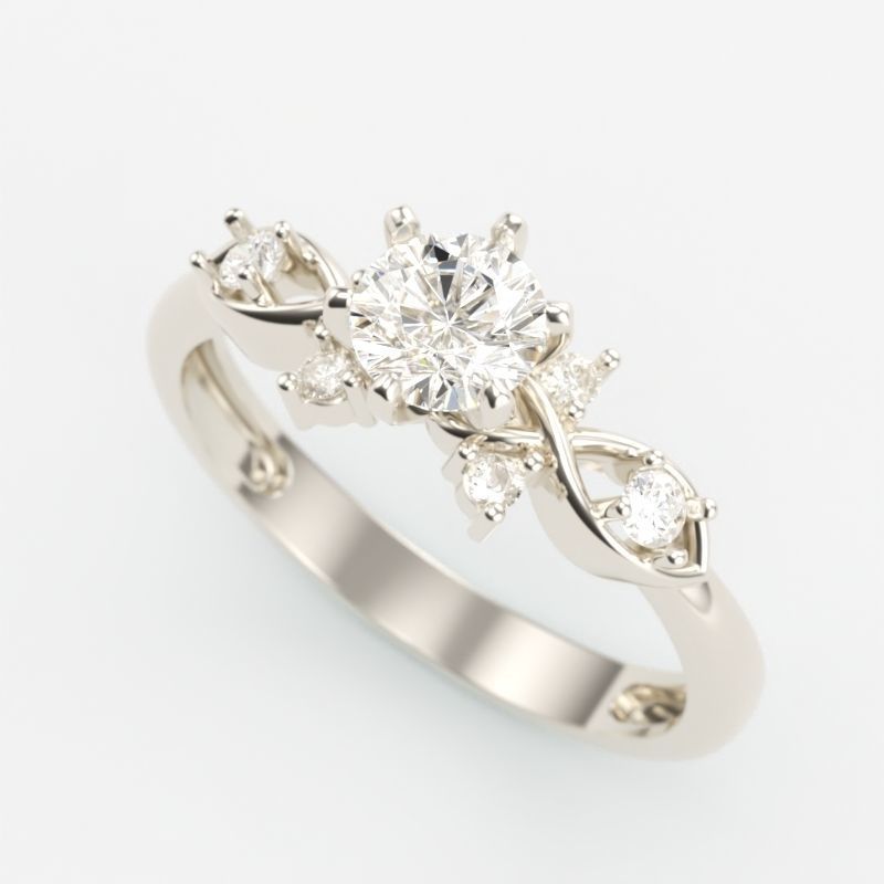 solitaire wedding engagement women classic diamond ring 3dm stl 3D print model_7