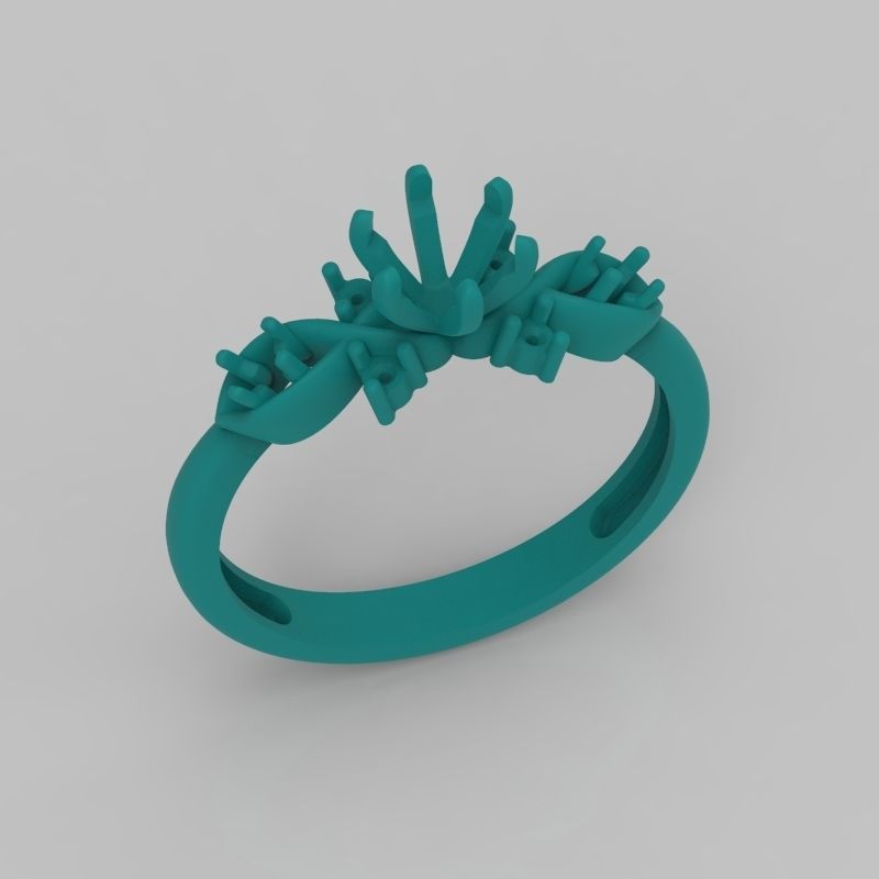 solitaire wedding engagement women classic diamond ring 3dm stl 3D print model_11