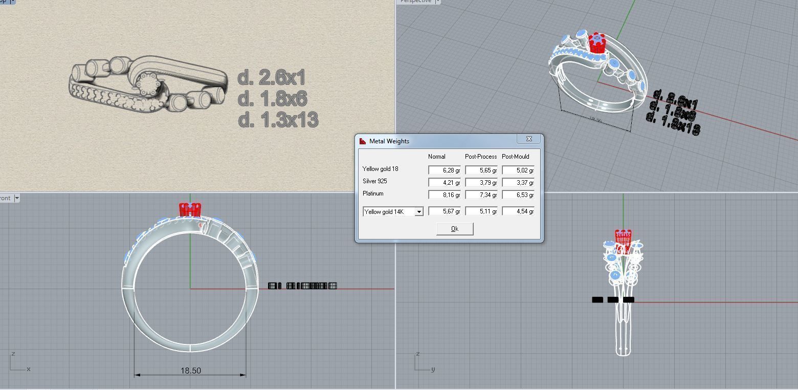 Ring with diamonds 12 3D print model_3