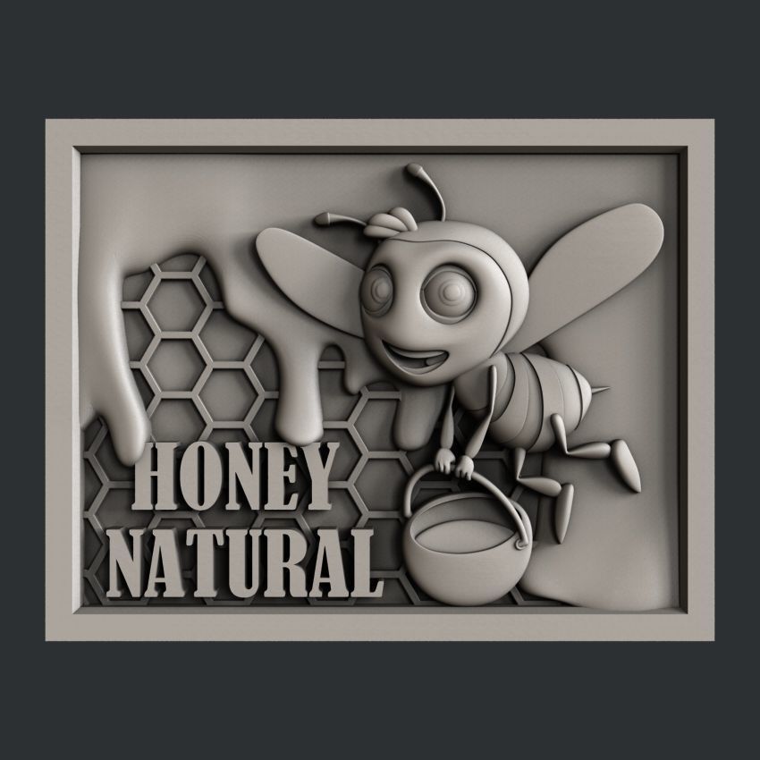 3d STL models for CNC router Honey set 3D model_4