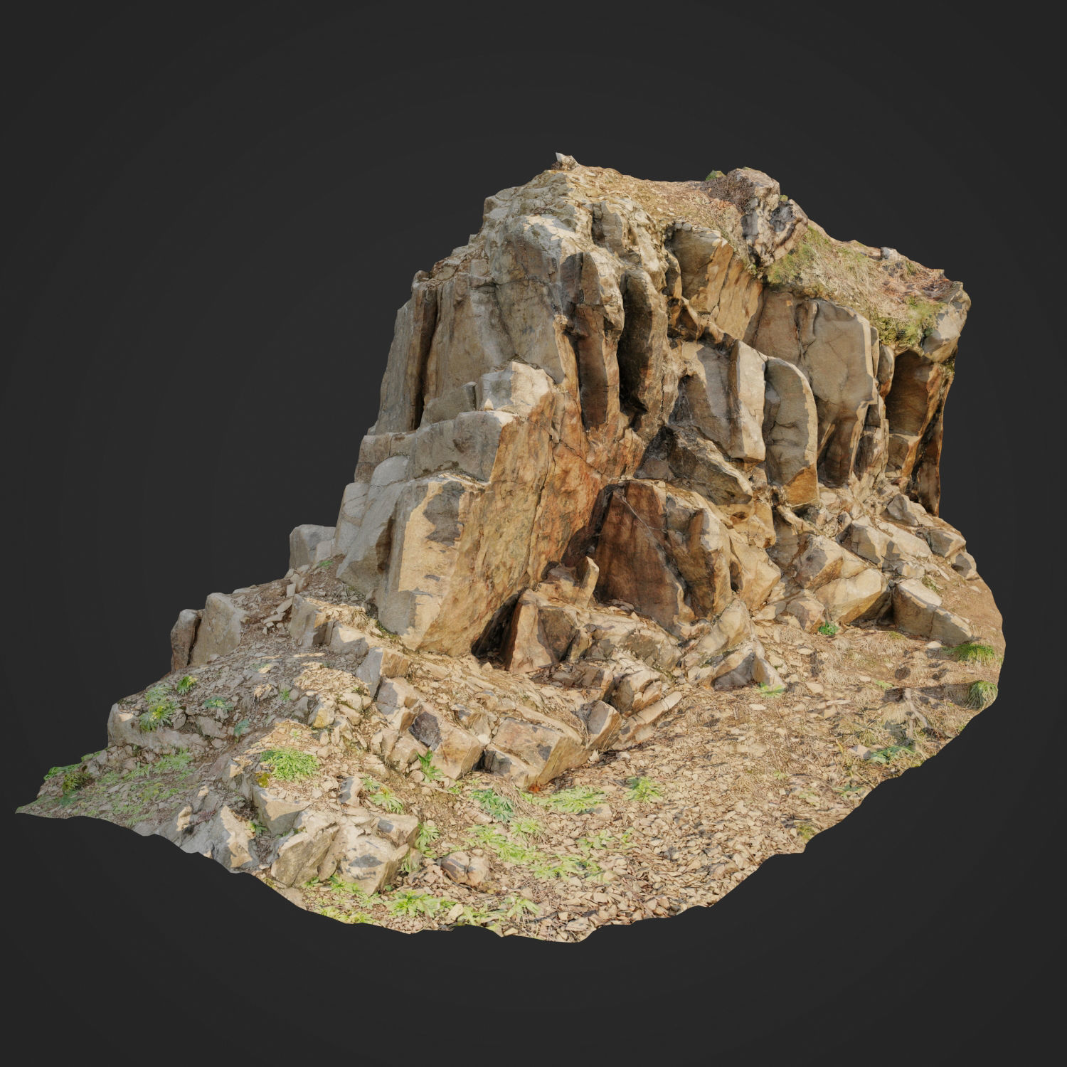Cliff Face pack B bundle 3D model_9