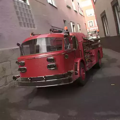 Pumper vintage fire truck - vintage fire truck 3D model