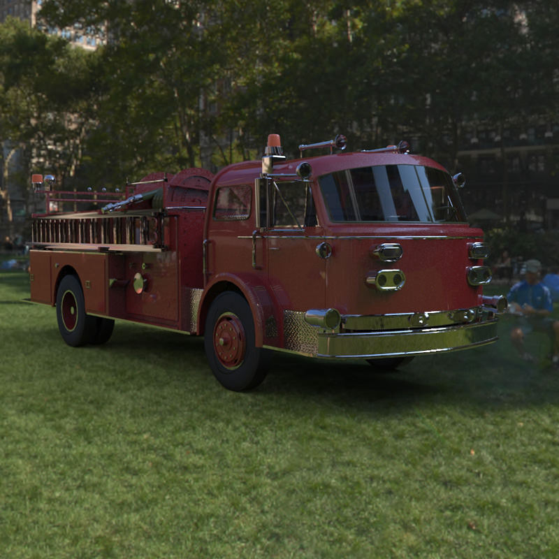 Pumper vintage fire truck - vintage fire truck 3D model_7