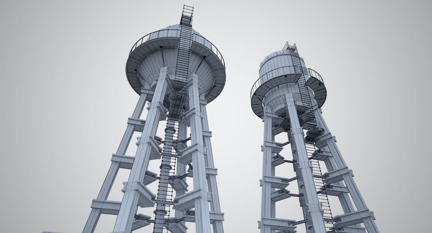 Water Tower 3D model_4