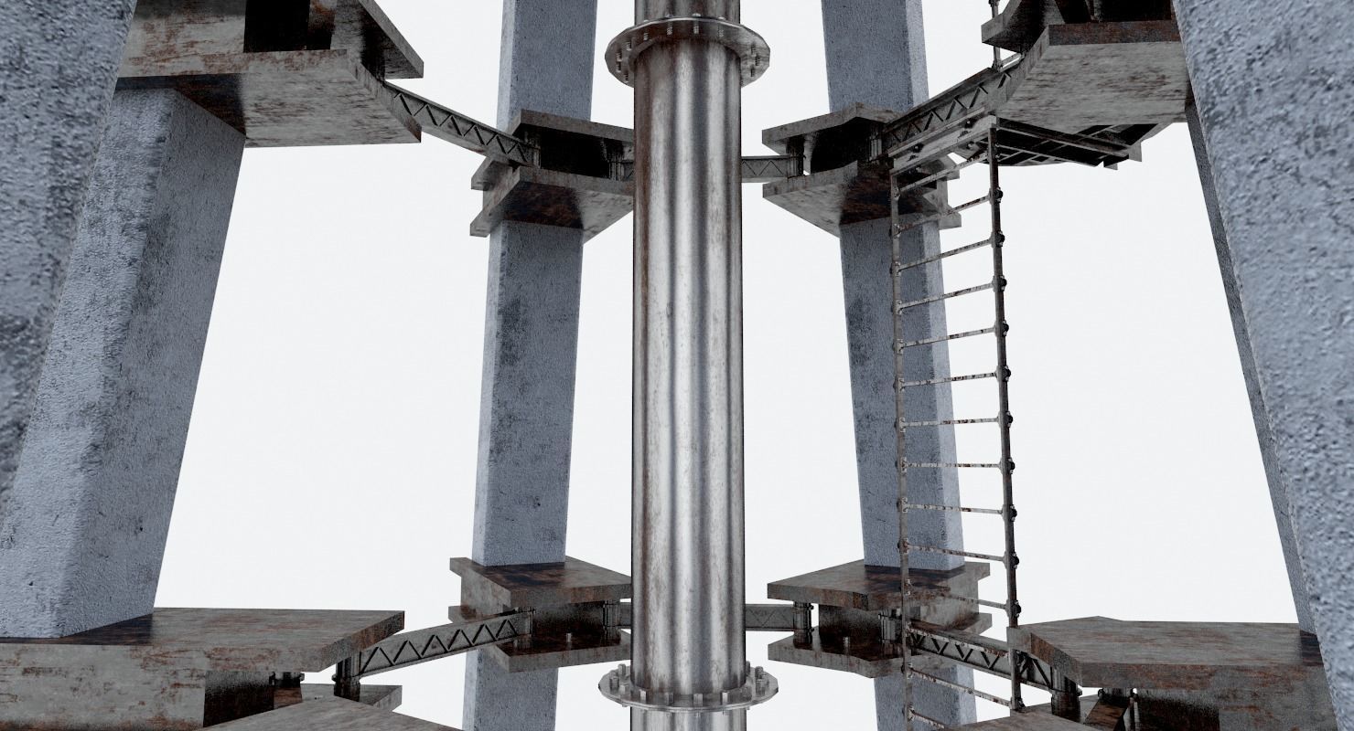 Water Tower 3D model_9