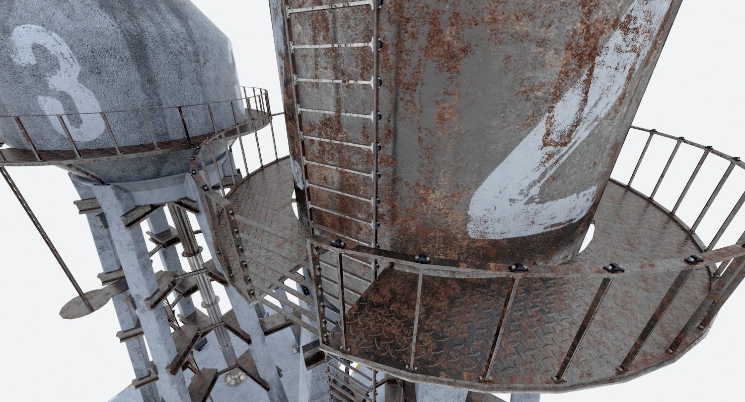 Water Tower 3D model_7