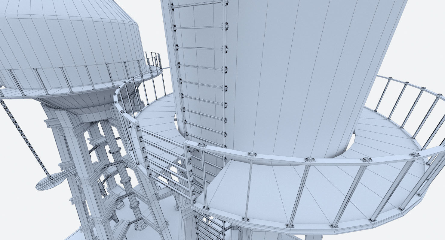 Water Tower 3D model_8