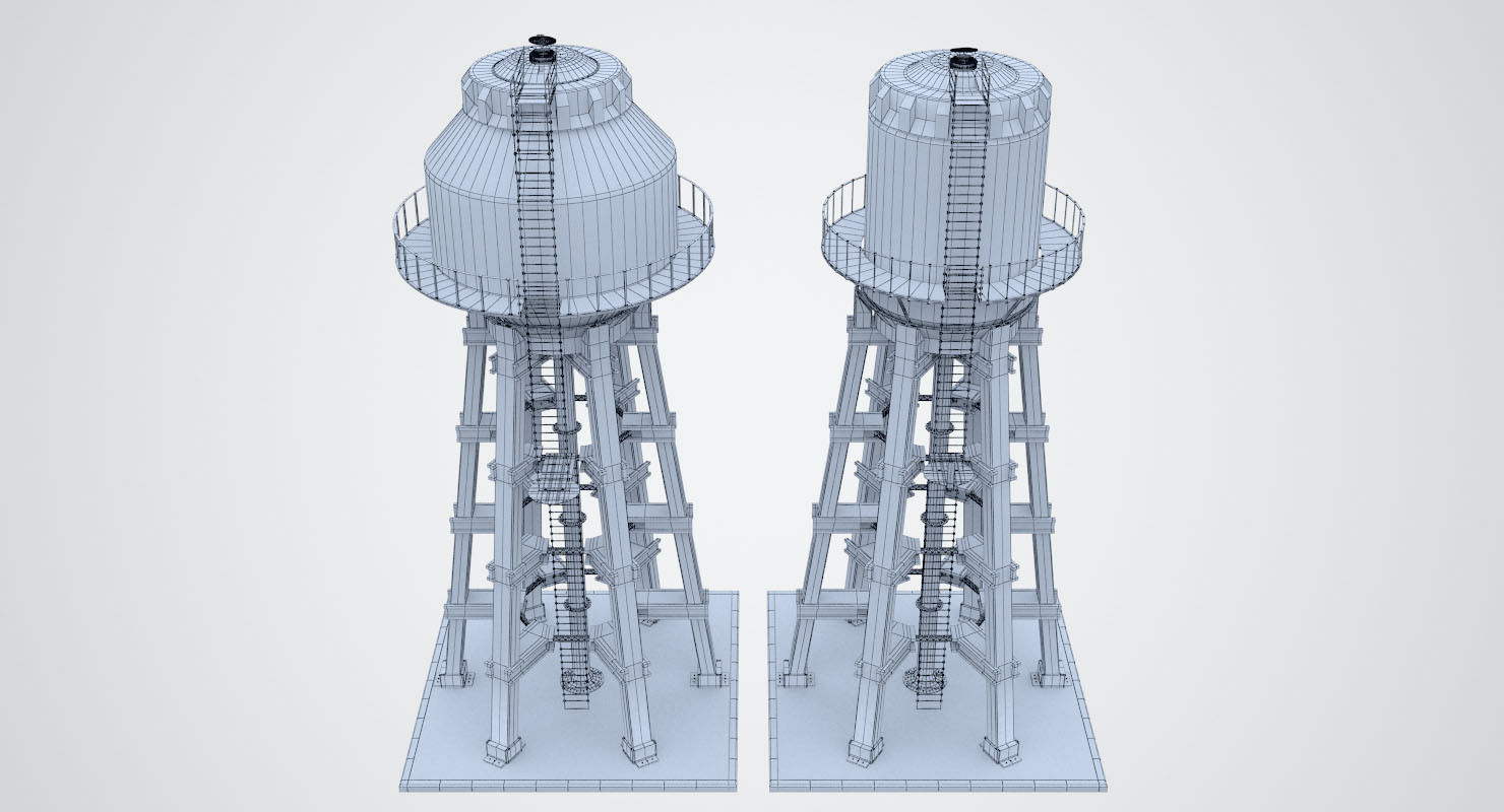 Water Tower 3D model_2