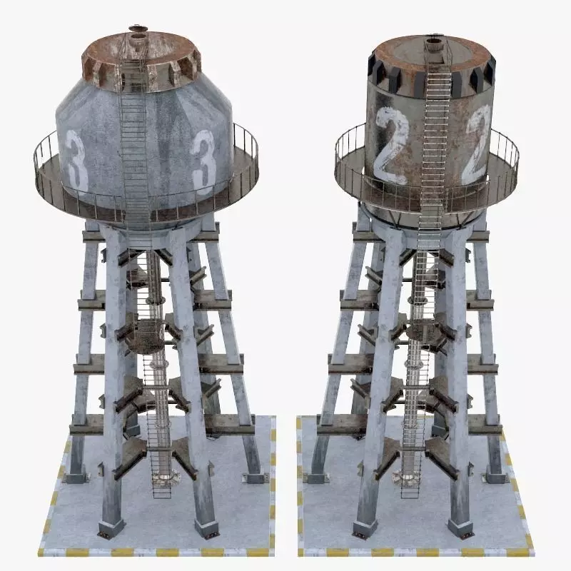 Water Tower 3D model_0