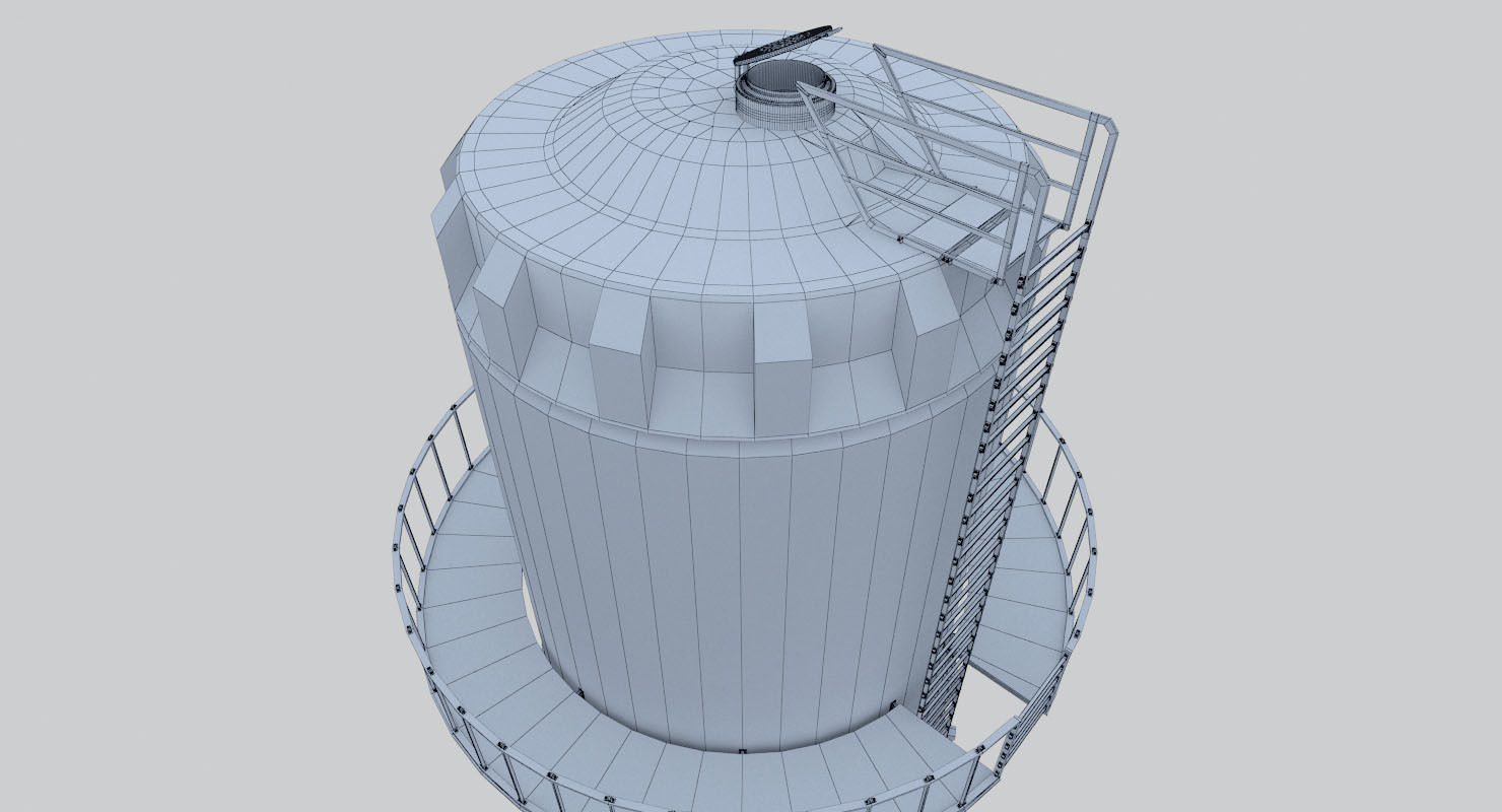 Water Tower 3D model_12