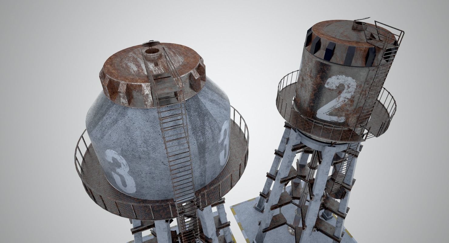 Water Tower 3D model_5