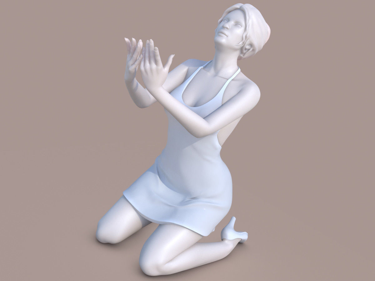 Woman Offering 3D print model_2