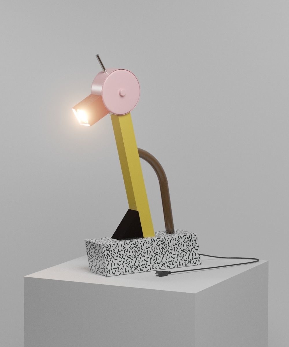 Memphis Group furniture and lamp collection - Pack 1 Low-poly 3D model_4