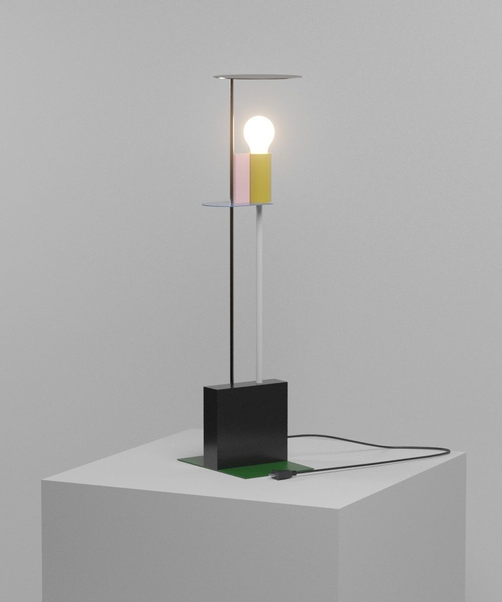 Memphis Group furniture and lamp collection - Pack 1 Low-poly 3D model_5