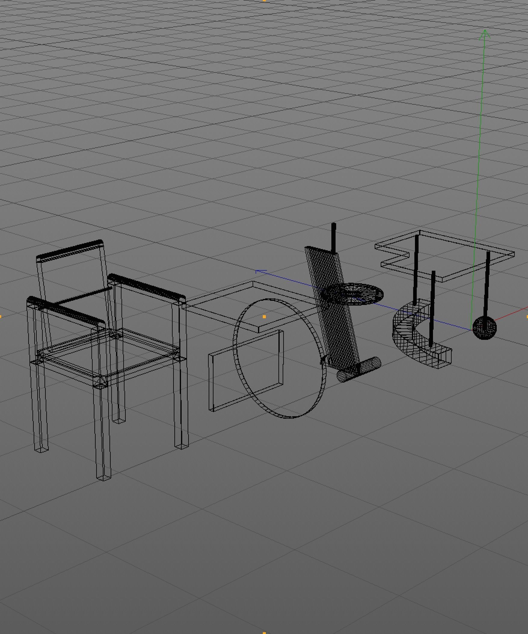 Memphis Group furniture and lamp collection - Pack 1 Low-poly 3D model_13