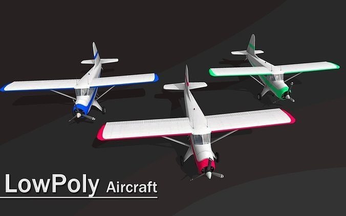 Lowpoly Aircraft 3D Modle  Low-poly 3D model