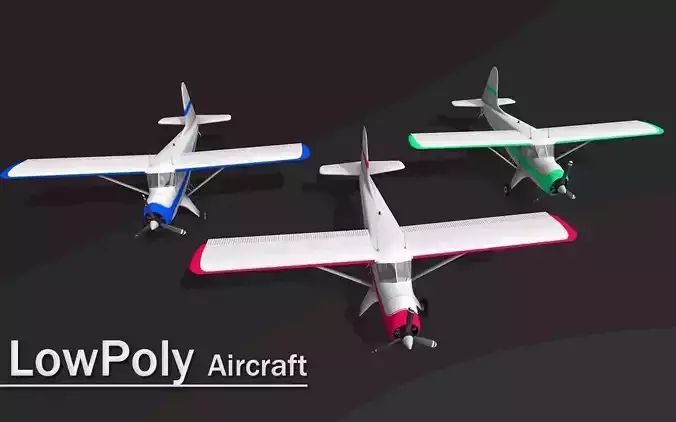 Lowpoly Aircraft 3D Modle  Low-poly 3D model