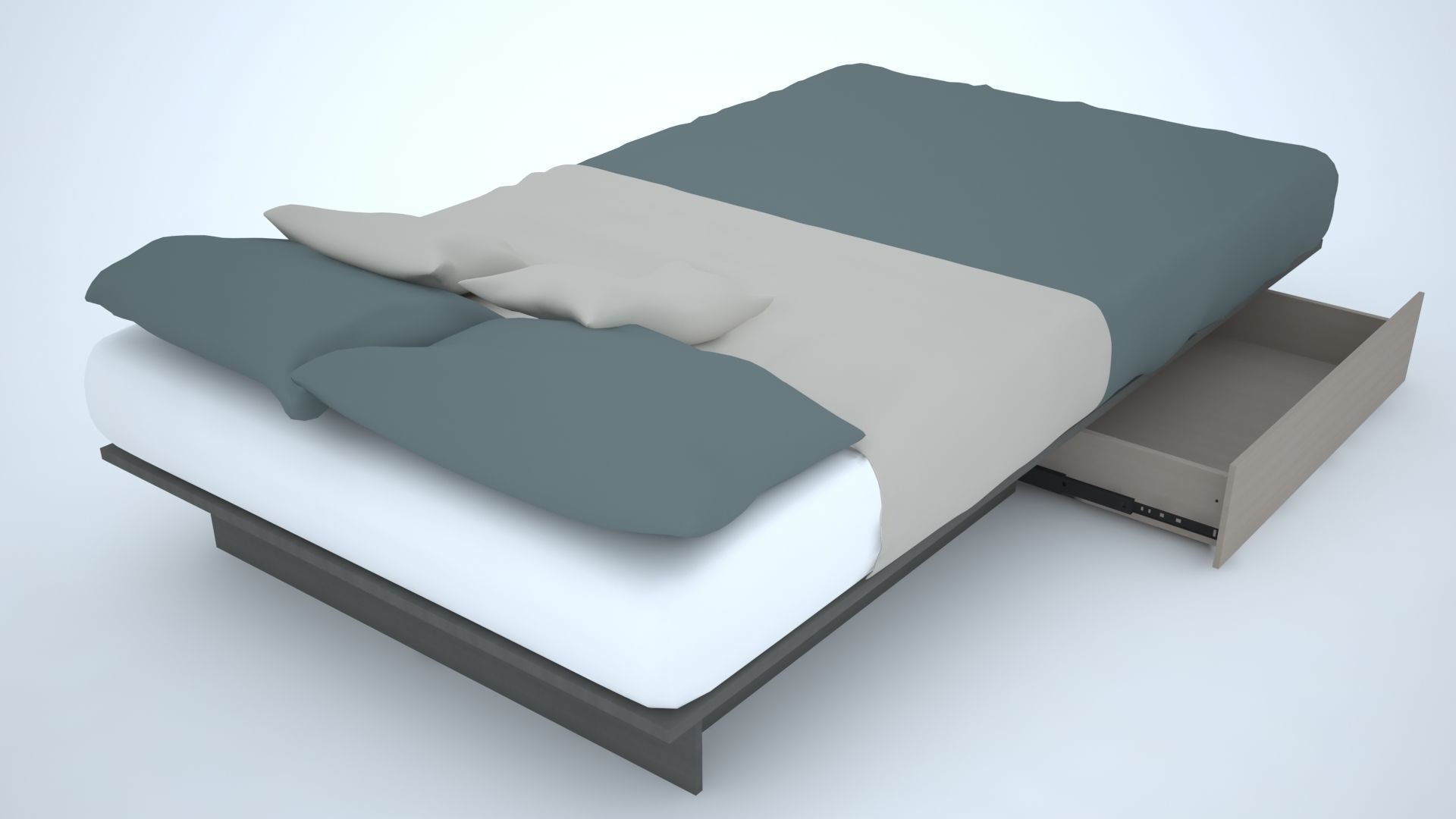 modern open bed 3D model CGTrader