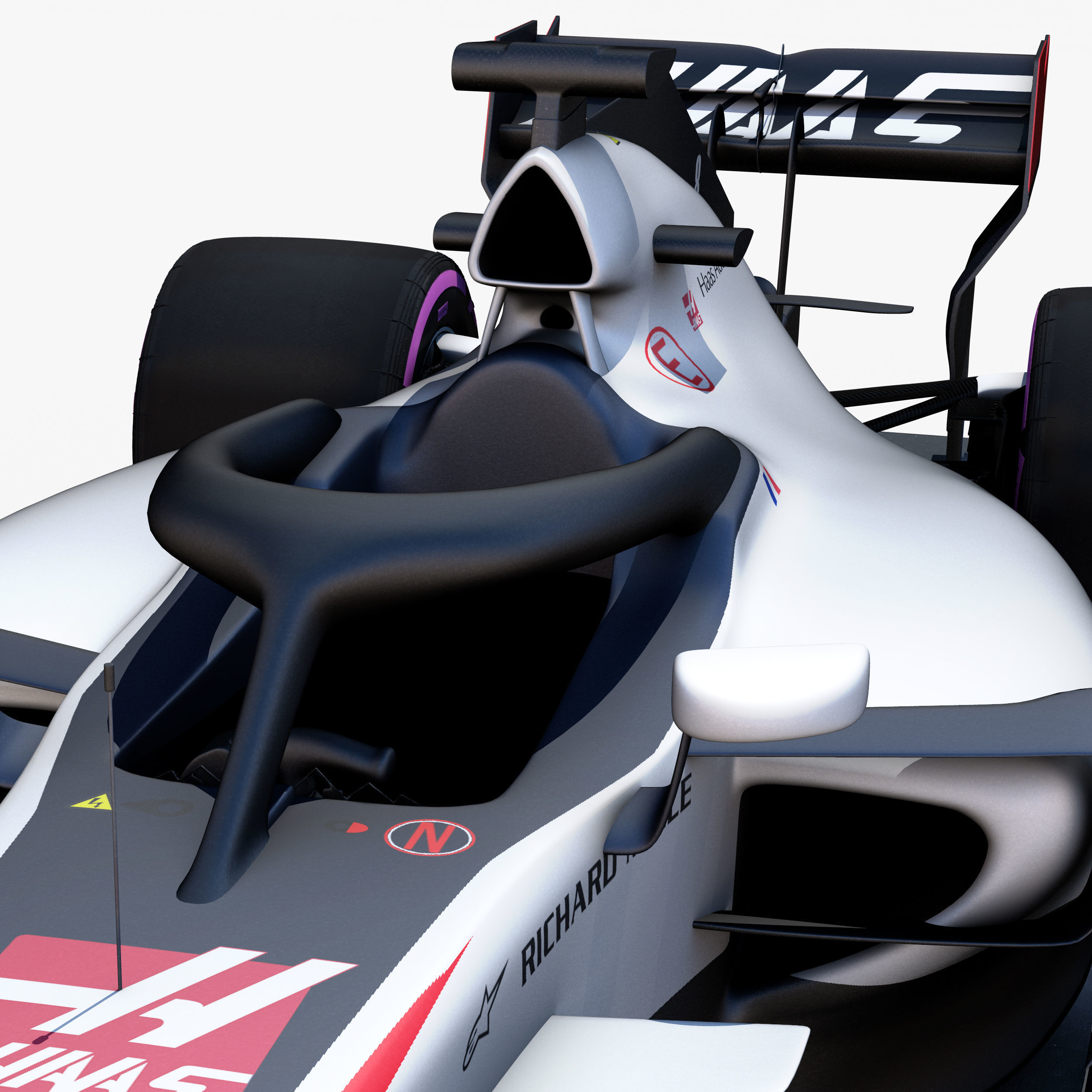 Haas VF18 car Low-poly 3D model_8
