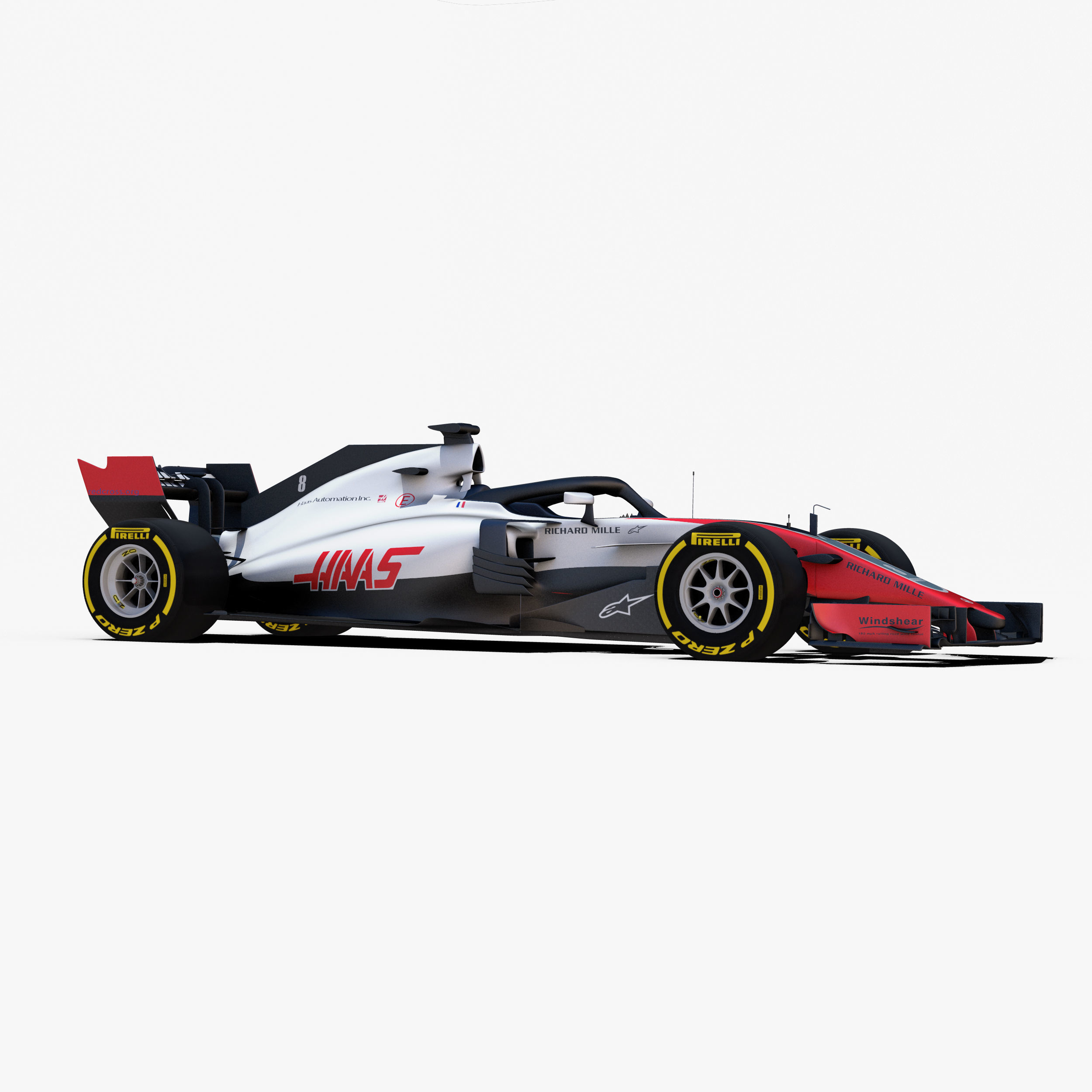 Haas VF18 car Low-poly 3D model_9