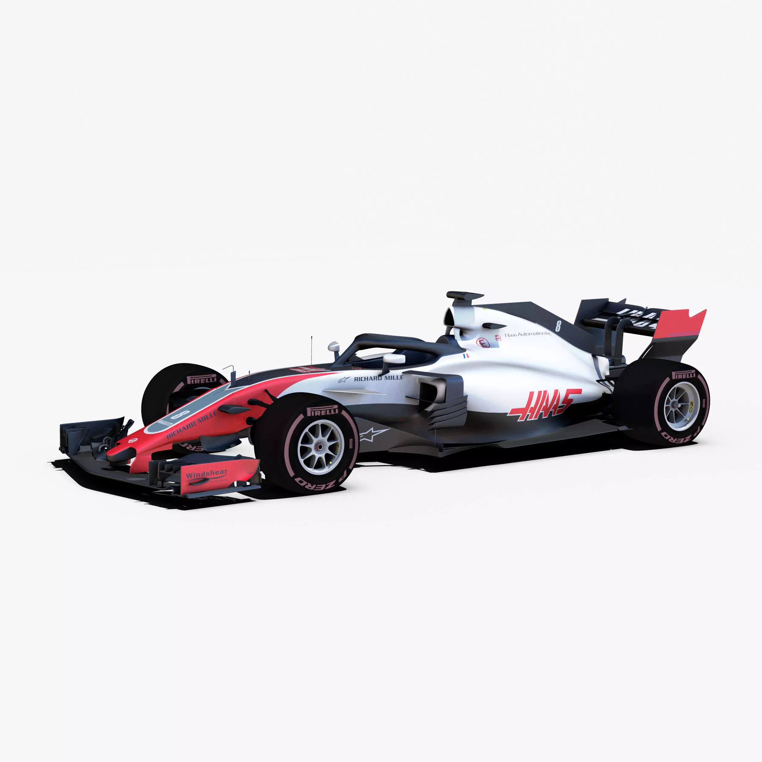 Haas VF18 car Low-poly 3D model_0