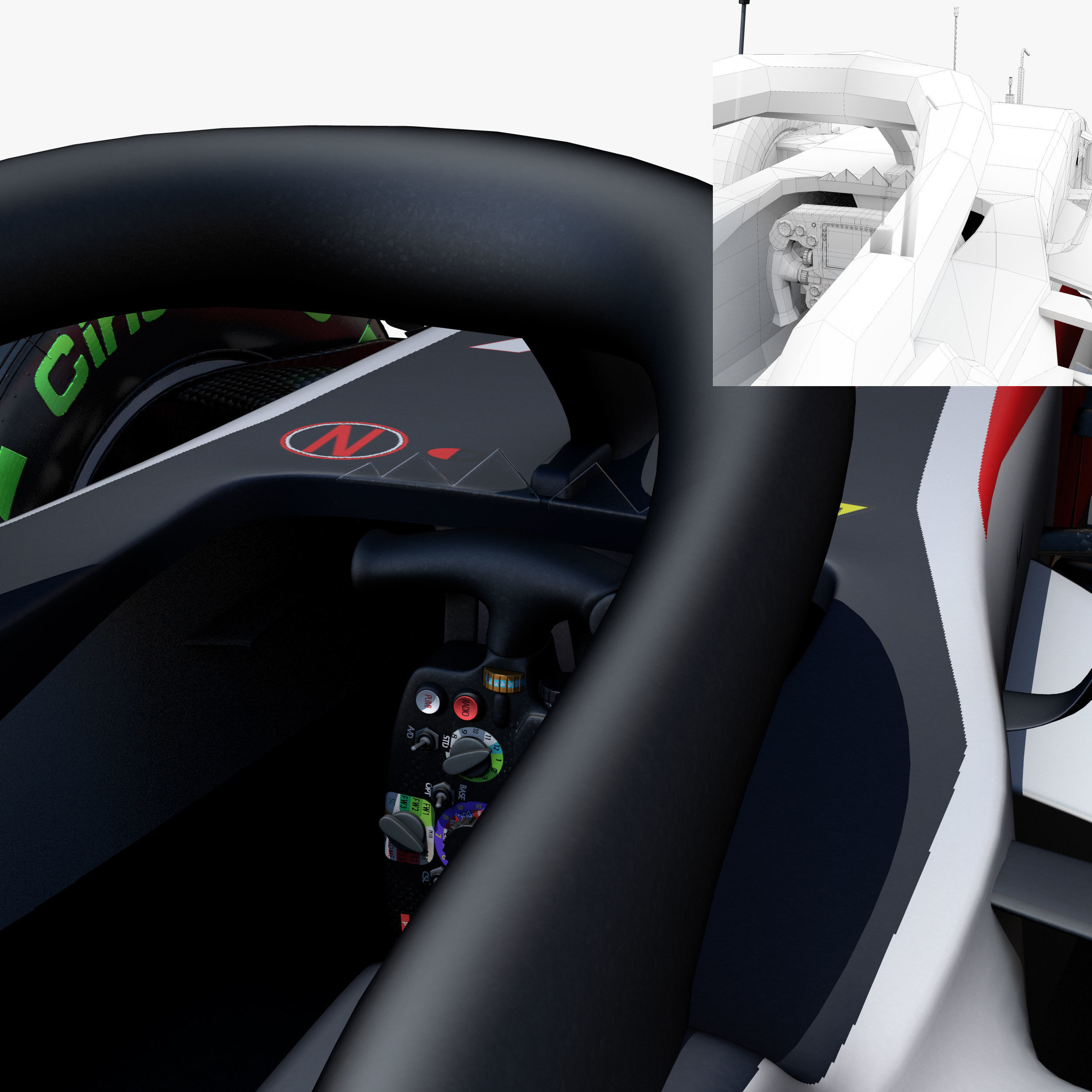 Haas VF18 car Low-poly 3D model_5