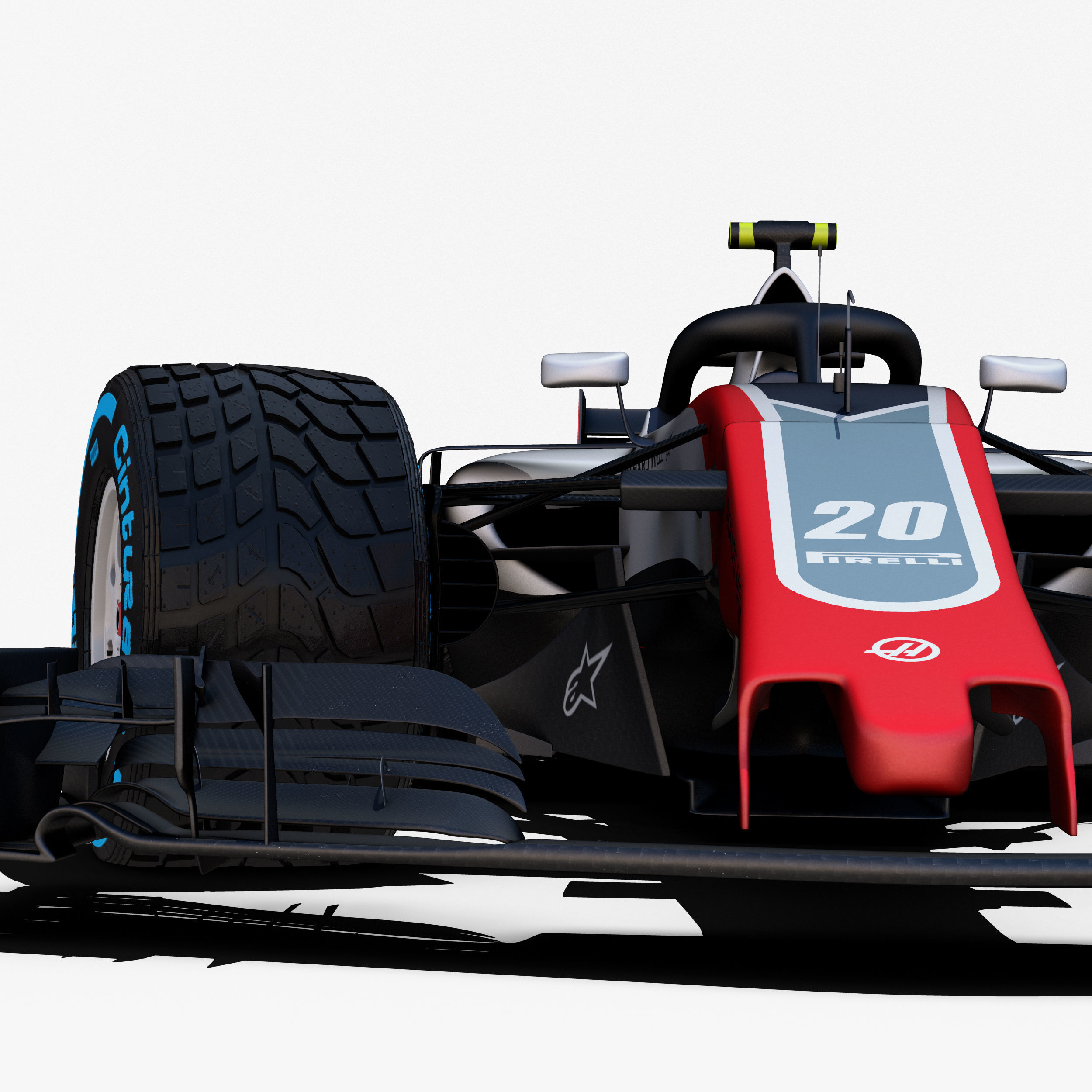 Haas VF18 car Low-poly 3D model_7