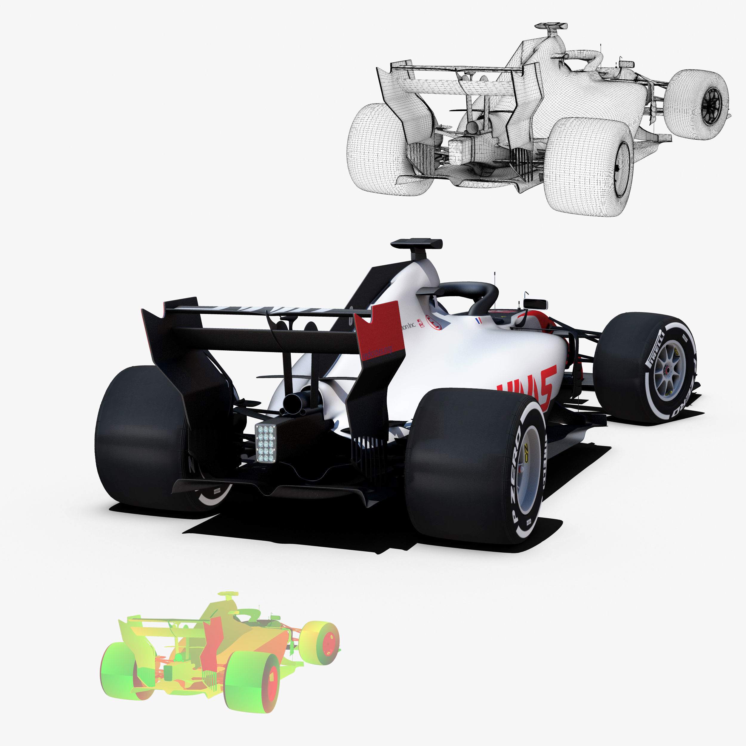 Haas VF18 car Low-poly 3D model_6