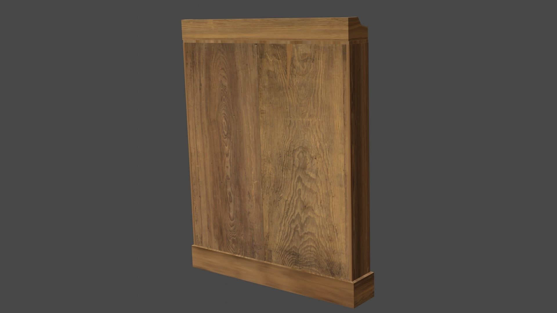 Bookcase wooden with books Low-poly 3D model_5