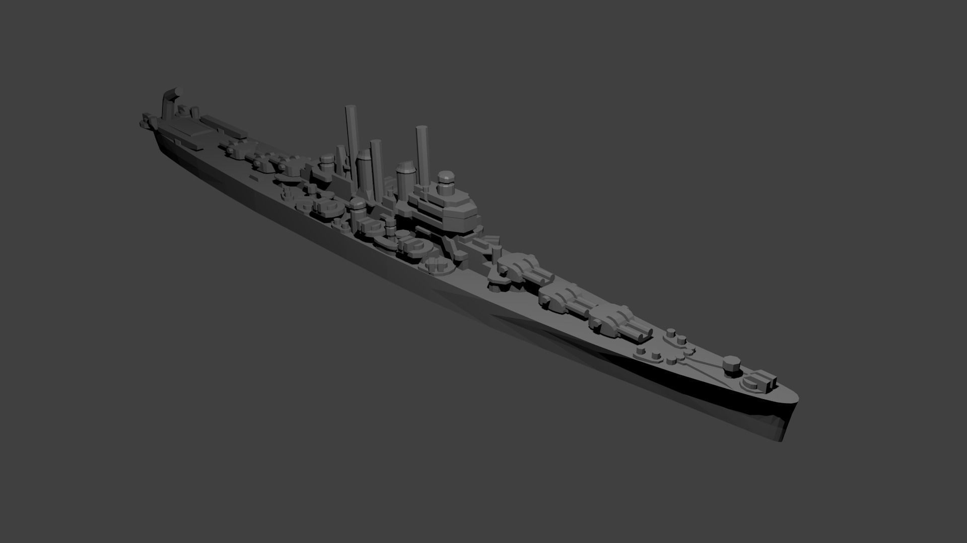 US Worcester Class Cruiser Warship 3D print model_1