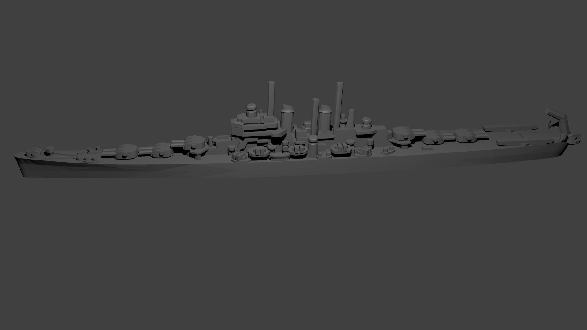 US Worcester Class Cruiser Warship 3D print model_2