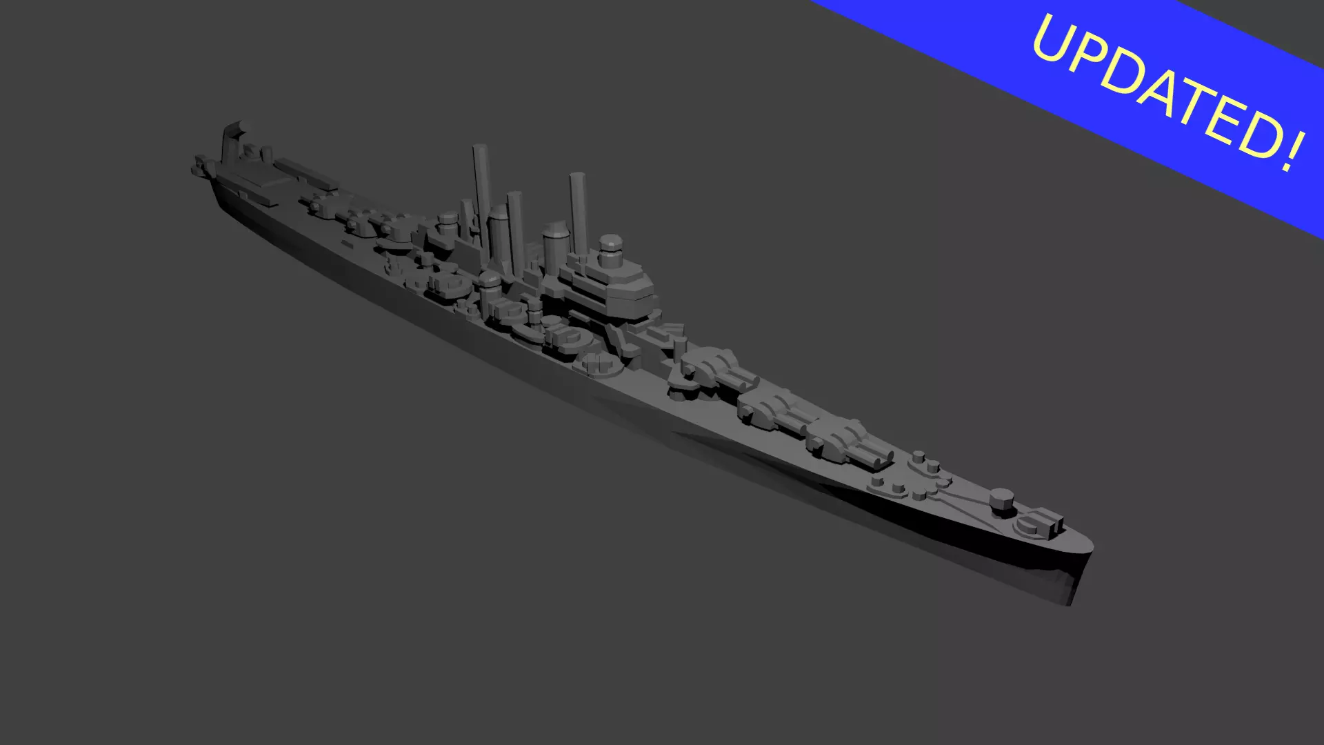 US Worcester Class Cruiser Warship 3D print model_0