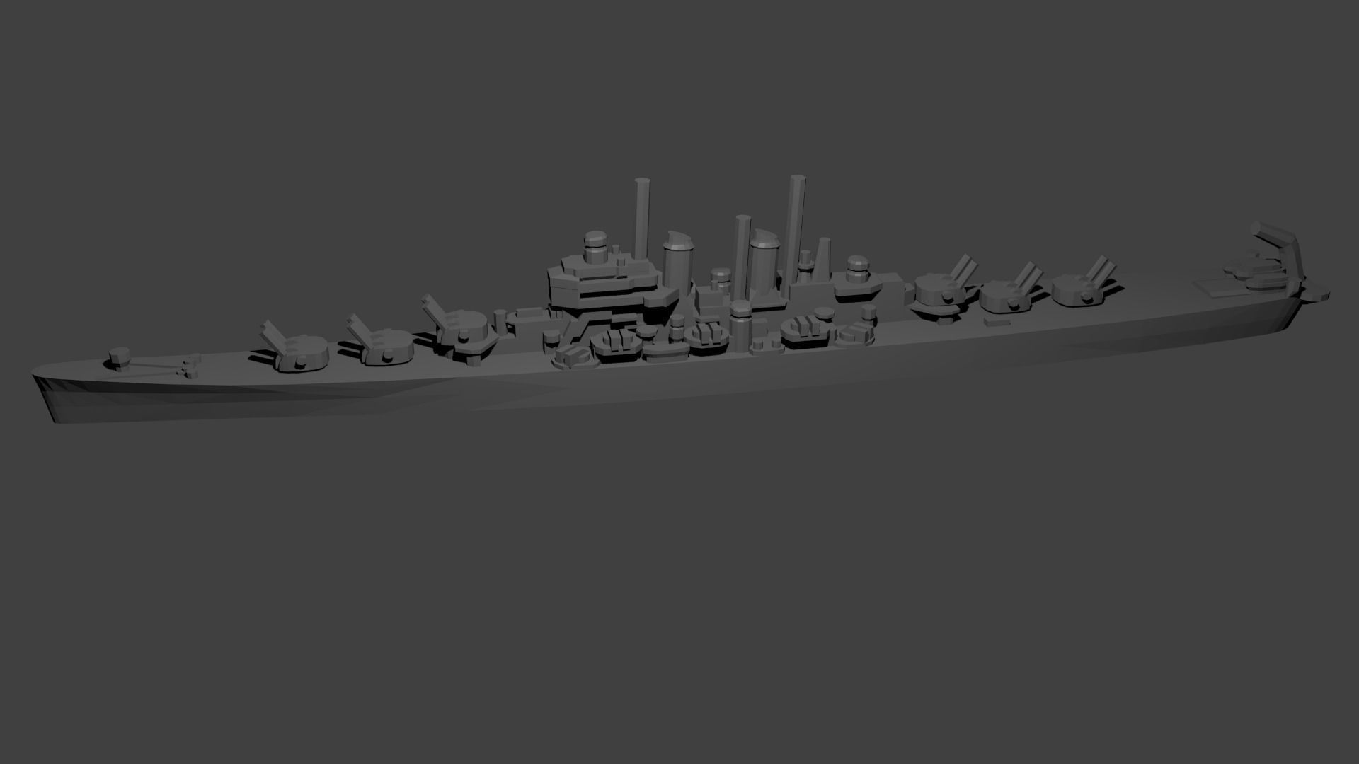 US Worcester Class Cruiser Warship 3D print model_4