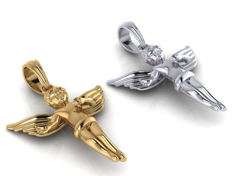 Angel pendant 3D print model_2